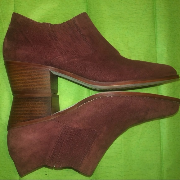 Anthropologie Marion Burgundy Ankle Boots Woman’s size 8 - Picture 3 of 4